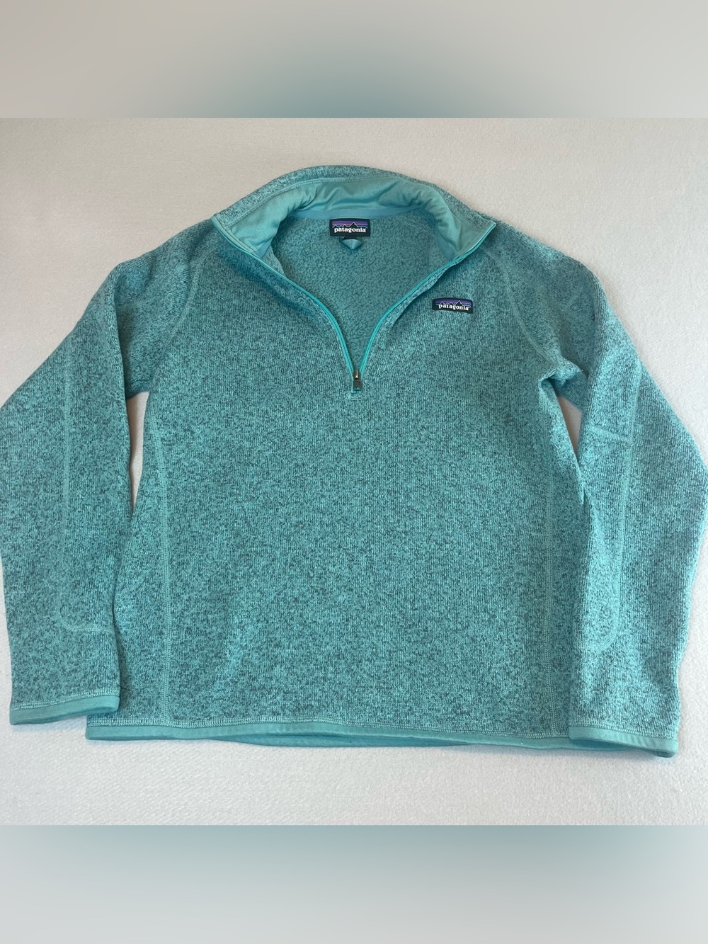 Patagonia Women's Medium Better Sweater 1/4 Zip Fleece Teal Blue Heather